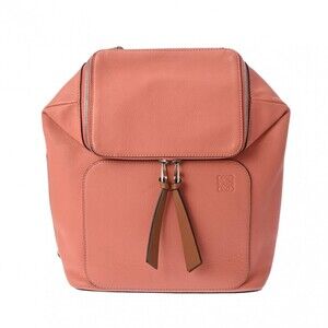 Loewe Goya Backpack Pink Tan Leather Rucksack Daypack